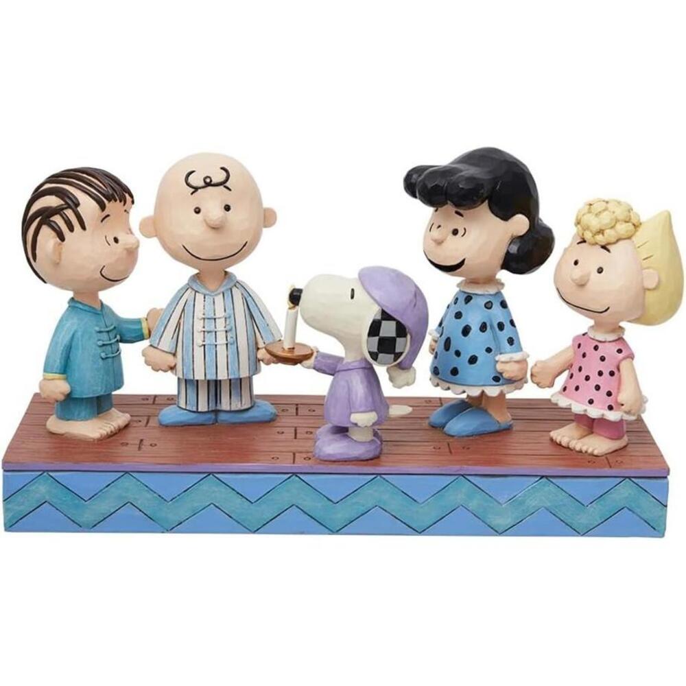 Enesco Jim Shore Peanuts Gang in Christmas PJ's Figurine NEW NIB